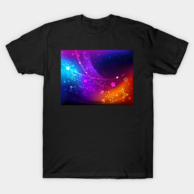 Bright abstract background with stars T-Shirt by Blackmoon9